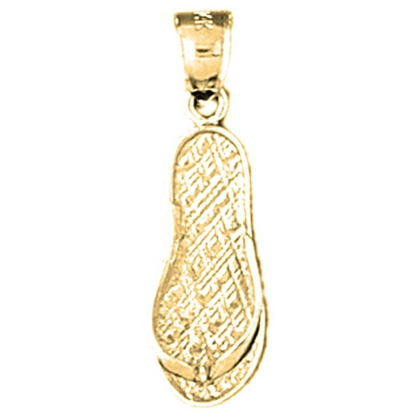 Jewels Obsession 3D Flip Flop Necklace 14K Yellow Gold-plated 925 Silver 3D Flip Flop Pendant with 16 Necklace Jewels Obsession 3D Flip Flop Necklace 14K Yellow Gold-plated 925 Silver 3D Flip Flop Pendant with 16 Necklace